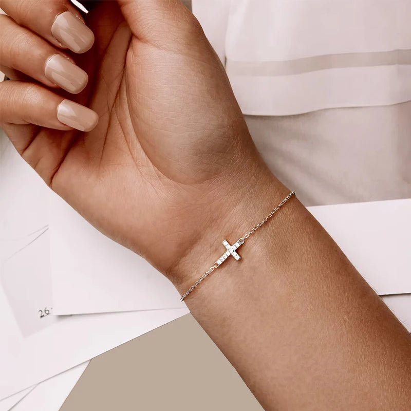 Lina – Bracelet croisé réglable en argent