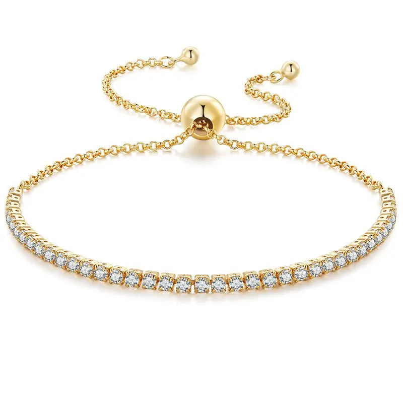 Camille – Bracelet Tennis Argent 925 Plaqué Or