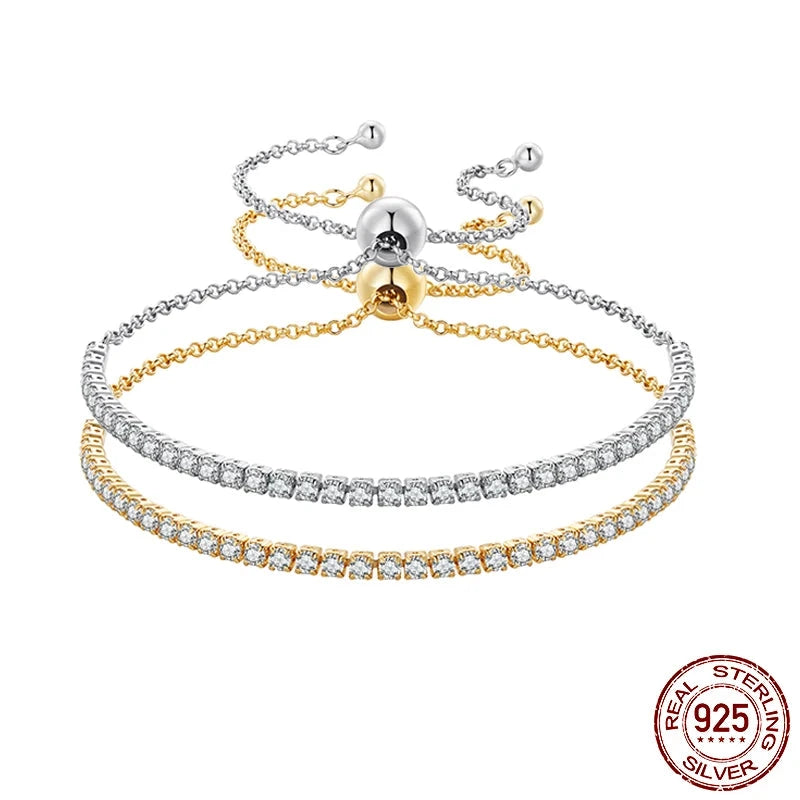 Camille – Bracelet Tennis Argent 925 Plaqué Or