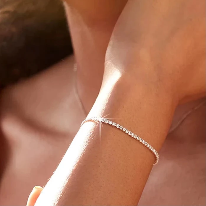 Camille – Bracelet Tennis Argent 925 Plaqué Or