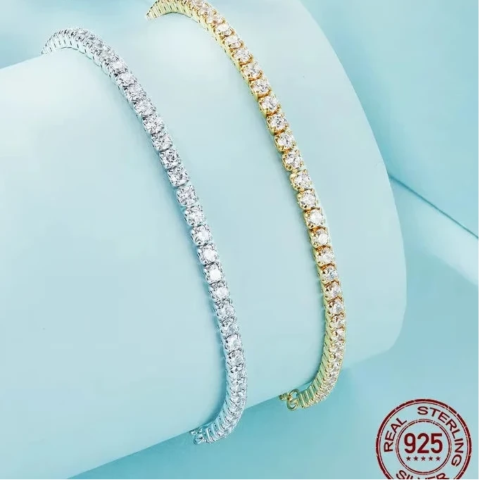 Camille – Bracelet Tennis Argent 925 Plaqué Or