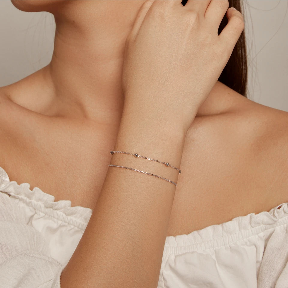 Sophia – Bracelet Double Chaîne Argent 925